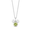 Disney Treasures Mickey Mouse Peridot & Diamond Necklace Sterling Silver 17"