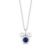 Disney Treasures Mickey Mouse Blue Lab-Created Sapphire & Diamond Necklace Sterling Silver 17"