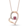 Thumbnail Image 1 of Le Vian Rhodolite & Diamond Heart Necklace 1/4 ct tw 14K Strawberry Gold 18"