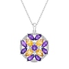 Thumbnail Image 1 of Amethyst/Citrine/White Lab-Created Sapphire Necklace Sterling Silver 18"