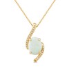 Thumbnail Image 1 of Lab-Created Opal Necklace 1/15 ct tw Diamonds 10K Yellow Gold 18"