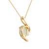 Thumbnail Image 3 of Lab-Created Opal Necklace 1/15 ct tw Diamonds 10K Yellow Gold 18"