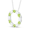 Thumbnail Image 2 of Peridot & White Lab-Created Sapphire Circle Necklace Sterling Silver 18"