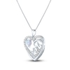 Thumbnail Image 1 of Lab-Created Opal & White Lab-Created Sapphire Mom/Heart Necklace Sterling Silver 18"