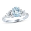 Aquamarine & White Lab-Created Sapphire Ring Sterling Silver