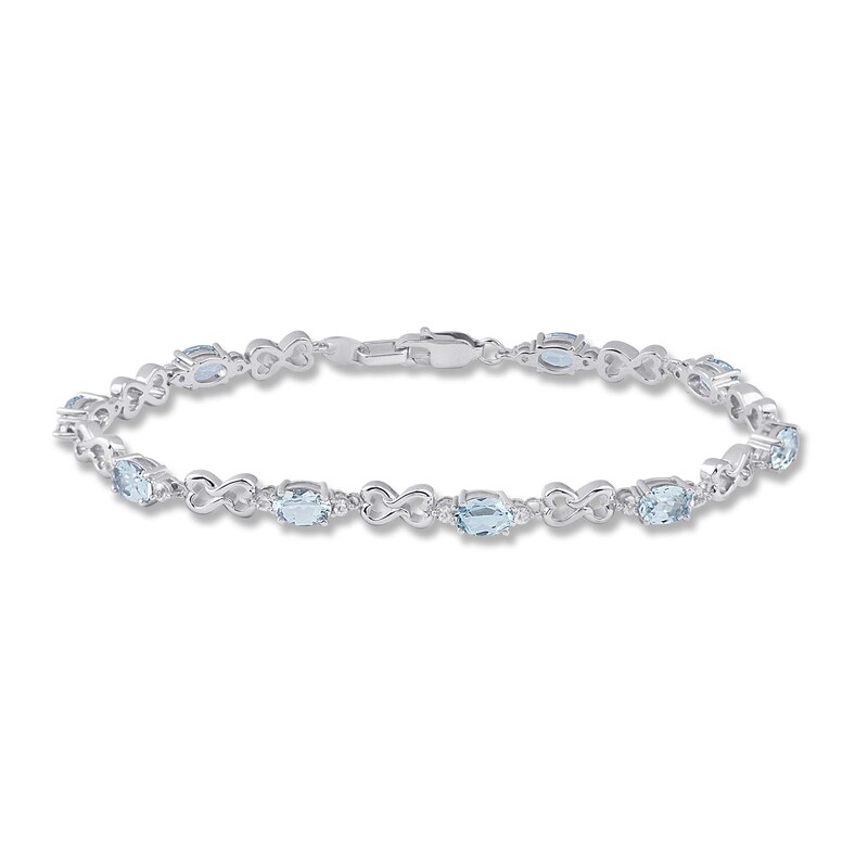Aquamarine White Topaz Bracelet Sterling Silver 7 5 Kay Outlet