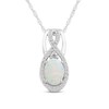 Thumbnail Image 1 of Lab-Created Opal & White Topaz Necklace Sterling Silver 18"