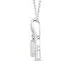 Thumbnail Image 2 of Lab-Created Opal & White Topaz Necklace Sterling Silver 18"