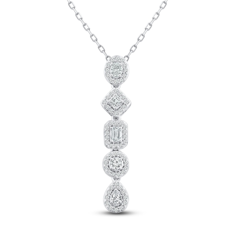 Main Image 1 of Diamond Necklace 1/2 ct tw 10K White Gold 18"
