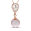 Thumbnail Image 0 of Pink Cultured Pearl & White Topaz Necklace 10K Rose Gold 18"