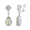 Thumbnail Image 0 of Green Quartz & White Lab-Created Sapphire Dangle Earrings Sterling Silver
