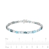 Thumbnail Image 4 of Vibrant Shades Swiss, London Blue Topaz & Aquamarine Bracelet Sterling Silver 7.25"