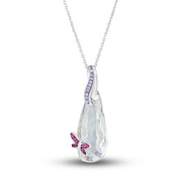 Crystal Necklace Sterling SIlver 18"
