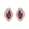 Thumbnail Image 1 of Rhodolite & Diamond Earrings 5/8 ct tw Marquise/Baguette/Round-Cut 14K Rose Gold