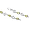 Thumbnail Image 3 of Peridot & White Topaz Hamsa Bracelet Sterling Silver 7"