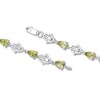 Thumbnail Image 2 of Peridot & White Topaz Hamsa Bracelet Sterling Silver 7"