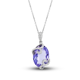 Crystal Necklace Sterling Silver 18"