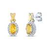 Thumbnail Image 0 of Citrine & Diamond Earrings 1/10 ct tw Round-Cut Sterling Silver/10K Yellow Gold