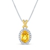 Thumbnail Image 1 of Citrine & Diamond Necklace 1/20 ct tw Round-Cut Sterling Silver/10K Yellow Gold 18"