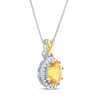 Thumbnail Image 2 of Citrine & Diamond Necklace 1/20 ct tw Round-Cut Sterling Silver/10K Yellow Gold 18"