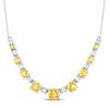 Thumbnail Image 1 of Citrine & White Lab-Created Sapphire Necklace Sterling Silver 18"