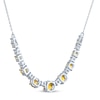 Thumbnail Image 3 of Citrine & White Lab-Created Sapphire Necklace Sterling Silver 18"