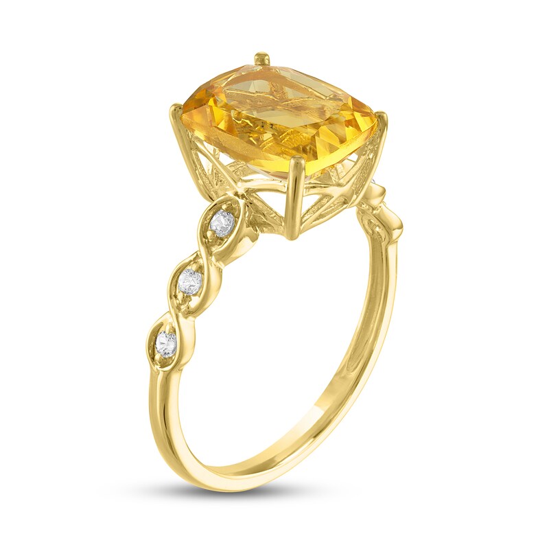 Main Image 2 of Citrine & White Lab-Created Sapphire Ring 10K Yellow Gold