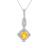 Thumbnail Image 1 of Citrine & White Lab-Created Sapphire Necklace Sterling Silver 18"