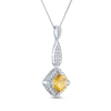 Thumbnail Image 2 of Citrine & White Lab-Created Sapphire Necklace Sterling Silver 18"