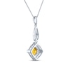 Thumbnail Image 3 of Citrine & White Lab-Created Sapphire Necklace Sterling Silver 18"