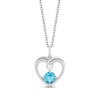 Thumbnail Image 0 of Hallmark Diamonds Swiss Blue Topaz Necklace 1/10 ct tw Round-Cut Sterling Silver 18"