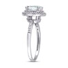 Thumbnail Image 3 of Aquamarine & Diamond Ring 1/10 ct tw Round-Cut 10K White Gold