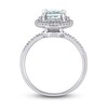 Thumbnail Image 5 of Aquamarine & Diamond Ring 1/10 ct tw Round-Cut 10K White Gold