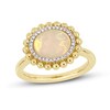 Thumbnail Image 0 of Opal & Diamond Ring 1/10 ct tw Oval/Round-Cut 14K Yellow Gold