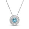 Thumbnail Image 0 of Blue/White Topaz Necklace Sterling Silver 18"