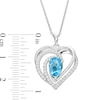 Thumbnail Image 2 of Blue/White Topaz Heart Necklace Sterling Silver 18"