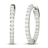 Thumbnail Image 1 of White Lab-Created Opal In-and-Out Earrings Sterling Silver