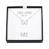 Thumbnail Image 1 of Lab-Created Opal & White Lab-Created Sapphire Butterfly Necklace Sterling Silver 18"