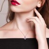 Thumbnail Image 2 of Amethyst & Diamond Necklace 1/5 ct tw Round-Cut 14K White Gold 17"