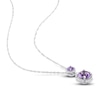 Thumbnail Image 3 of Amethyst & Diamond Necklace 1/5 ct tw Round-Cut 14K White Gold 17"