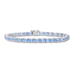 Aquamarine Bracelet Sterling Silver 7.75&quot;