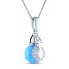 Thumbnail Image 3 of Blue Lab-Created Opal & Blue Lab-Created Sapphire Necklace Sterling Silver 18"