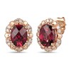 Le Vian Rhodolite Garnet Earrings 1/6 ct tw Diamonds 14K Strawberry Gold