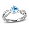 Thumbnail Image 0 of Aquamarine & Diamond Promise Ring 1/10 ct tw Round-Cut Sterling Silver