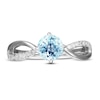 Thumbnail Image 1 of Aquamarine & Diamond Promise Ring 1/10 ct tw Round-Cut Sterling Silver