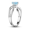 Thumbnail Image 2 of Aquamarine & Diamond Promise Ring 1/10 ct tw Round-Cut Sterling Silver