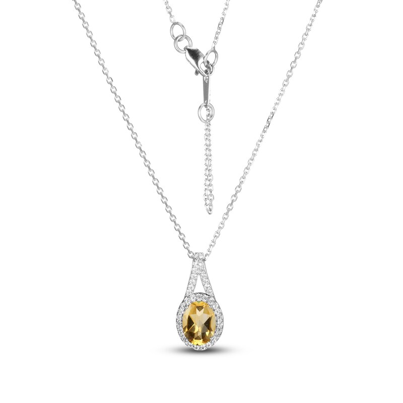 Main Image 2 of Citrine & White Lab-Created Sapphire Boxed Set Sterling Silver - Size 7