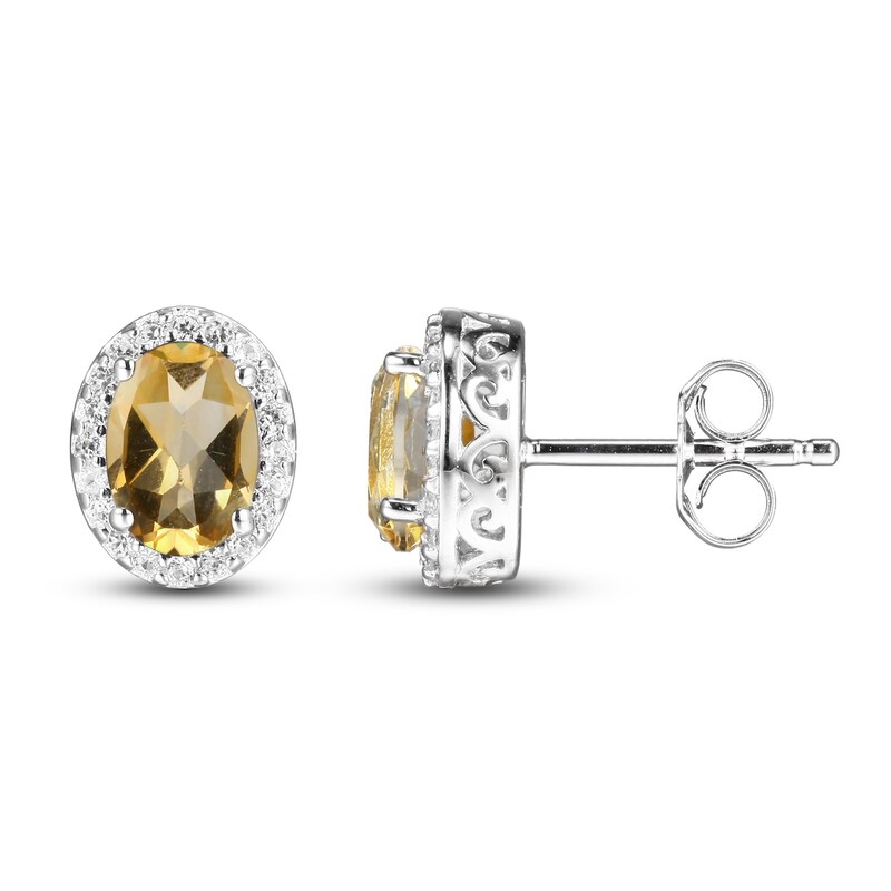 Main Image 3 of Citrine & White Lab-Created Sapphire Boxed Set Sterling Silver - Size 7
