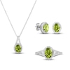 Thumbnail Image 1 of Peridot & White Lab-Created Sapphire Boxed Set Sterling Silver - Size 7