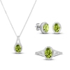 Thumbnail Image 0 of Peridot & White Lab-Created Sapphire Boxed Set Sterling Silver - Size 7